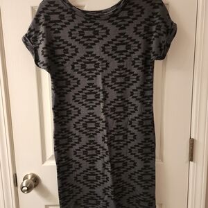 Threads 4 Thought Black and Gray Geometric Mini Dress